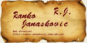 Ranko Janašković vizit kartica